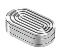 QDLTGBD Fidget Spinner Decompression Toy Slap Coin Push Card Three-layer Sound Wave Dual-track Metal Spinner-silver