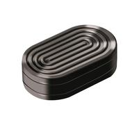 QDLTGBD Fidget Spinner Decompression Toy Slap Coin Push Card Three-layer Sound Wave Dual-track Metal Spinner-black