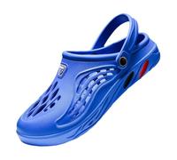 QDLTGBD Men‘s Summer Slippers Men's Flat Sandals, Garden Slippers, Clogs, Beach Platform Couple Indoor Sandals-blue-38