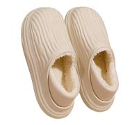 QDLTGBD Men's Slippers Men's Cotton Slippers Winter Eva Waterproof Non-slip Thick-soled Cotton Slippers With Heels For Indoor And Outdoor Use-white-40 41eu