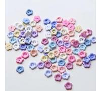 QDMHA 100pcs 8mm Mini Flower Shape Resin Buttons for Doll Clothes, 2-Hole Sewing Supplies, DIY Handcraft, Crafting, Home Decor