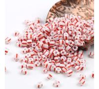 QDMHA 900/1500/4500pcs 3/4/5mm Blue White Striped Czech Glass Spacer Beads, Vintage Seed Beads, Jewelry Making, DIY Crafts, Bracelet Necklace