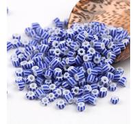 QDMHA 900/1500/4500pcs 3/4/5mm Blue White Striped Czech Glass Spacer Beads, Vintage Seed Beads, Jewelry Making, DIY Crafts, Bracelet Necklace