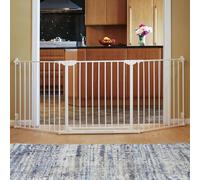 QDOS Construct-A-SafeGate | White - Create Customized Safe Spaces Around Fireplaces, Large Openings, Stairways - Includes a Door & 2 Sections - Create Enclosures & Playards with Additional Sections