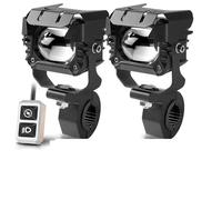 QDouiMOO Motorcycle Lights 100W LED Motorcycle Fog Lamp Auxiliary Flash Head Light 90W Demon Eyes 12V/24V For Dirt Bike Car Trucks SUVs UTV ATV(2pcs 90W LED Light)