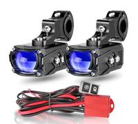 QDouiMOO Motorcycle Lights 100W LED Motorcycle Fog Lamp Auxiliary Flash Head Light 90W Demon Eyes 12V/24V For Dirt Bike Car Trucks SUVs UTV ATV(2pcs 100W LED Light)