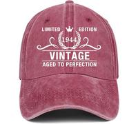 QDQDSD 80th Birthday Gifts for Men Women Vintage 1944 Baseball Cap Embroidered 80 Year Old Hat, Pink-1944, One size