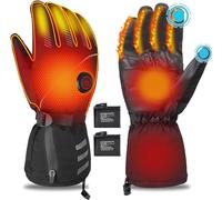 Qdreclod Heated Gloves for Men Women - Heated Ski Gloves with 7.4 V 4000 mAh Rechargeable Batteries, 3 Heat Levels (B, XL)