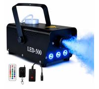 Qdreclod Mini 500W Fog Machine with RGB LED & 2 Remote Controls, 300ml Tank, Automatic Continuous Mist, Wireless for Party, Stage, DJ, Halloween, Wedding (B)