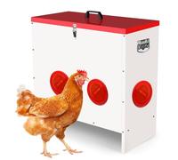 Qdreclod Professional 6 Port Galvanized Chicken Feeder (50LB) - Large Capacity Automatic Poultry Feeder System, Suitable for Chickens, Geese, Ducks, Turkeys, Quails Farmers of Various Scales