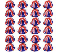 QDS 24 x Union Jack Bowler Hats British Flag Queens Jubilee Fancy Dress Party Hat Patriotic Costume Accessory, Red, White, Blue