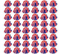 QDS 48 x Union Jack Bowler Hats British Flag Queens Jubilee Fancy Dress Party Hat Patriotic Costume Accessory, Multicolor