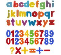 QDS 52 Magnetic Letters & Numbers Set Kids Educational ABC Alphabet Learning Counting Fridge Magnets Toy, Multicolor