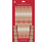 QDS Make and Fill Your Own Festive Seasonal Christmas Party Cracker Craft Kit (Kraft Snowflake Patterns)