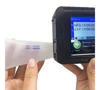 QDTimes mini printer Label printer Faith 25 languages Handheld Printer Portable Small Inkjet Coding Machine Production Date Mini Fast Dry Print Height12.7mm (Printer+1*Green Ink cartridge)
