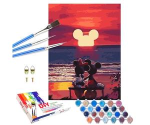 QDUODUO Paint by Numbers Children Adults 40 x 50 cm Large Paint by Numbers with Canvas Brushes Acrylic Pigment, Cartoon Anime Mickey Mini Mouse DIY Hand-Painted Painting Kit for Boys Girls from 6