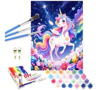 QDUODUO Paint by Numbers for Adults, Teenagers, Children Beginners, 16x20 Inch Large Unicorn Oil Painting Kits with Canvas Brushes Acrylic Paints for Kids Aged 6, Colorful DIY Art Crafts for Decor