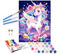 QDUODUO Paint by Numbers for Adults, Teenagers, Children Beginners, 16x20 Inch Large Unicorn Oil Painting Kits with Canvas Brushes Acrylic Paints for Kids Aged 6, Colorful DIY Art Crafts for Decor