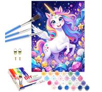 QDUODUO Paint by Numbers for Adults, Teenagers, Children Beginners, 16x20 Inch Large Unicorn Oil Painting Kits with Canvas Brushes Acrylic Paints for Kids Aged 6, Colorful DIY Art Crafts for Decor