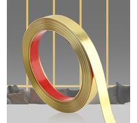 QDYMXUN Glossy Gold Peel and Stick PVC Molding Trim, Flexible DIY Wall Accent Strip for Mirror Frame, Cabinet, Edges & Borders and Tiles (394''L x 0.8''W)