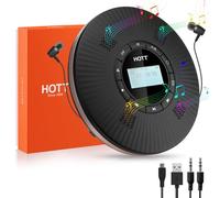 QDZ HOTT CD Player Portable with 4 Speakers Portable CD Player with 5.3 Bluetooth and FM Transmitter with Big LCD Screen Rechargeable 1800mAh Small CD Players with Headphones for Car Home Travel