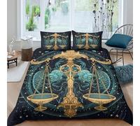 QDZHCPMYK 3D Printed Astrology symbol Comforter Cover Polyester Ornate celestial design Bed Cover Fade Resistant Quick Drying for Teen Bedroom Young Adults Rental Home Use Double（200x200cm）