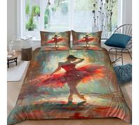 QDZHCPMYK 3D Printed ballet dancer Comforter Cover Brushed Microfiber artistic expressive style Bedding Cover Lightweight Easy Care for College Dorm Teenagers Student Bedding Use King（220x240cm）