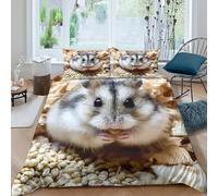 QDZHCPMYK 3D Printed cute hamster Comforter Cover Microfiber small animal pet style Duvet Cover Lightweight Breathable Family Home Bedding Use Super king（260x220cm）