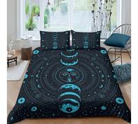 QDZHCPMYK 3D Printed Moon phases Bedding Cover Microfiber astrology mystical design Comforter Cover Hypoallergenic Fade Resistant for Teen Bedroom Young Adults Daily Bedding Use Super king（260x220cm）