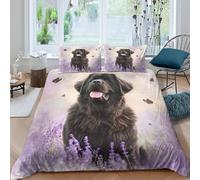 QDZHCPMYK 3D Printed Newfoundland dog Comforter Cover Brushed Microfiber Vintage pet portrait Bedding Cover Lightweight Easy Care for Housewarming Gift New Homeowners Bedding Use Single（140x200cm）