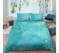 QDZHCPMYK 3D Printed Ocean Water Bed Cover Breathable Fabric Calm Sea Texture Bedding Cover Wrinkle Resistant Machine Washable for Student Dorm College Bedroom Daily Use Double（200x200cm）