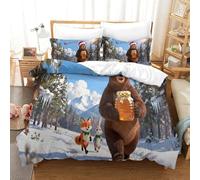 QDZHCPMYK Animals' Christmas Duvet Cover Sets 3 PCS Hotel Quality Quilt Cover Bedding Sets Bed Covers with Pillowcases with Zipper Closure Breathable Stylish Comforter Super King(260x220cm)