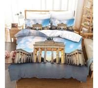 QDZHCPMYK Berlin Gate-Historic Monument Style Duvet Cover 3 PCS Hotel Quality Quilt Cover Bedding Set Bed Covers with Pillowcases with Zipper Closure Breathable Stylish Comforter King（220x240cm）