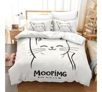 QDZHCPMYK Cat Duvet Cover Set 3 PCS Hotel Quality Quilt Cover Bedding Set Bed Covers with Pillowcases with Zipper Closure Ultra Soft Hypoallergenic Microfiber King（220x240cm）