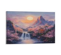 QDZHCPMYK Chinese Landscape PaintingCanvas 3D Printing Murals,Chinese Style Living Room Decorations, Bedroom Paintings12x18inch(30x45cm)