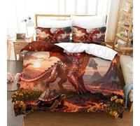 QDZHCPMYK Chinese Loong Duvet Cover Set 3 PCS Hotel Quality Quilt Cover Bedding Sets Bed Covers with Pillowcases with Zipper Closure Hypoallergenic Soft Breathable Microfiber Super King(260x220cm)