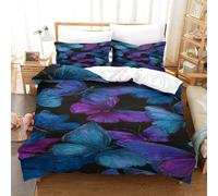 QDZHCPMYK Colorful Butterflies Duvet Cover Sets 3 PCS Hotel Quality Quilt Cover Bedding Set Bed Covers with Pillowcases with Zipper Closure Ultra Soft Anti Allergic Microfiber Double（200x200cm）
