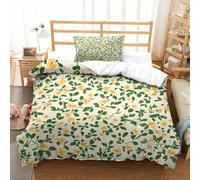 QDZHCPMYK Daisy Pattern Duvet Cover 3 PCS Hotel Quality Quilt Cover Bedding Set Bed Covers with Pillowcases with Zipper Closure Breathable Stylish Comforter Single（135x200cm）