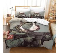 QDZHCPMYK Dog Duvet Cover Sets 3 PCS Hotel Quality Quilt Cover Bedding Set Bed Covers with Pillowcases with Zipper Closure Ultra Soft Hypoallergenic Microfiber Double(200x200cm)