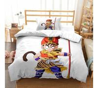 QDZHCPMYK Dragon Ball Wukong 3D Printed Comforter Cover Set Duvet Cover Bedding Set for Kids Teens Boys Room Decor Microfiber Quilt Cover 2 PCS with Pillow Case Hidden Zipper Single（135x200cm）