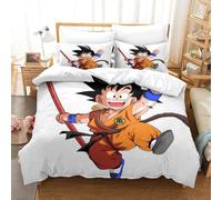 QDZHCPMYK Dragon Ball Wukong Duvet Cover 3 PCS Hotel Quality Quilt Cover Bedding Bed Covers with Pillowcases with Zipper Closure Hypoallergenic Soft Breathable Microfiber King（220x240cm）