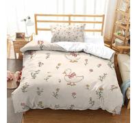 QDZHCPMYK Duck Duvet Cover Sets 2 PCS Hotel Quality Quilt Cover Bedding Bed Covers with Pillowcases with Zipper Closure Ultra Soft Hypoallergenic Microfiber Single（135x200cm）