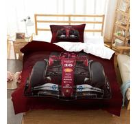 QDZHCPMYK F1 Racing 3D Printed Duvet Cover Microfibre Soft Quilt Covers Bedding Sets with Pillowcase Easy Care Comforter Cover Hidden Zipper for Kids Boys Girls Single（135x200cm）