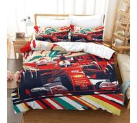 QDZHCPMYK F1 Racing 3D Printed Duvet Cover Microfibre Soft Quilt Covers Bedding Sets with Pillowcase Easy Care Comforter Cover Hidden Zipper for Kids Boys Girls Single（140x200cm）