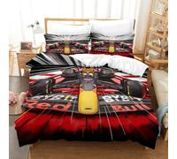QDZHCPMYK F1 Racing Duvet Cover 3 PCS Hotel Quality Quilt Cover Bedding Set Bed Covers with Pillowcases with Zipper Closure Ultra Soft Hypoallergenic Microfiber Single（140x200cm）