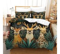 QDZHCPMYK Forest Animal Patterns Duvet Cover Set 3 PCS Hotel Quality Quilt Cover Bedding Bed Covers with Pillowcases with Zipper Closure Ultra Soft Anti Allergic Microfiber Double（200x200cm）