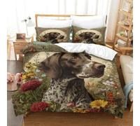 QDZHCPMYK German Shorthaired Pointer Duvet Cover 3 PCS Hotel Quality Quilt Cover Bedding Sets Bed Covers with Pillowcases with Zipper Closure Ultra Soft Hypoallergenic Microfiber Double（200x200cm）