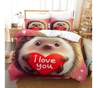 QDZHCPMYK Hedgehog 3D Printed Comforter Cover Set Duvet Cover Bedding Set for Kids Teens Boys Room Decor Microfiber Quilt Cover 3 Pcs with Pillow Case Hidden Zipper Double（200x200cm）