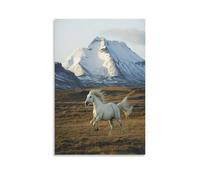QDZHCPMYK Horses Running on The GrasslandCanvas Decorative Wall Art Living Room BedroomAnimals Office Wall Decoration08x12inch(20x30cm)