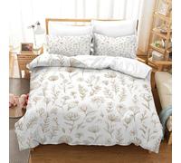 QDZHCPMYK Natural Floral Patterns Duvet Cover Set 3 PCS Hotel Quality Quilt Cover Bed Sets Bed Covers with Pillowcases with Zipper Closure Ultra Soft Anti Allergic Microfiber Double(200x200cm)